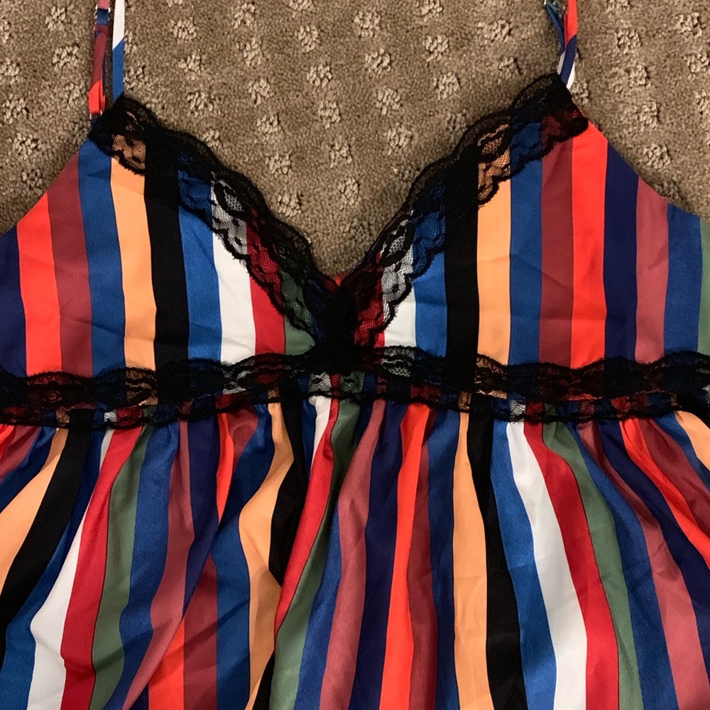 Tea & Cup- Multi-Colored Striped Tank - Picture 3 of 3